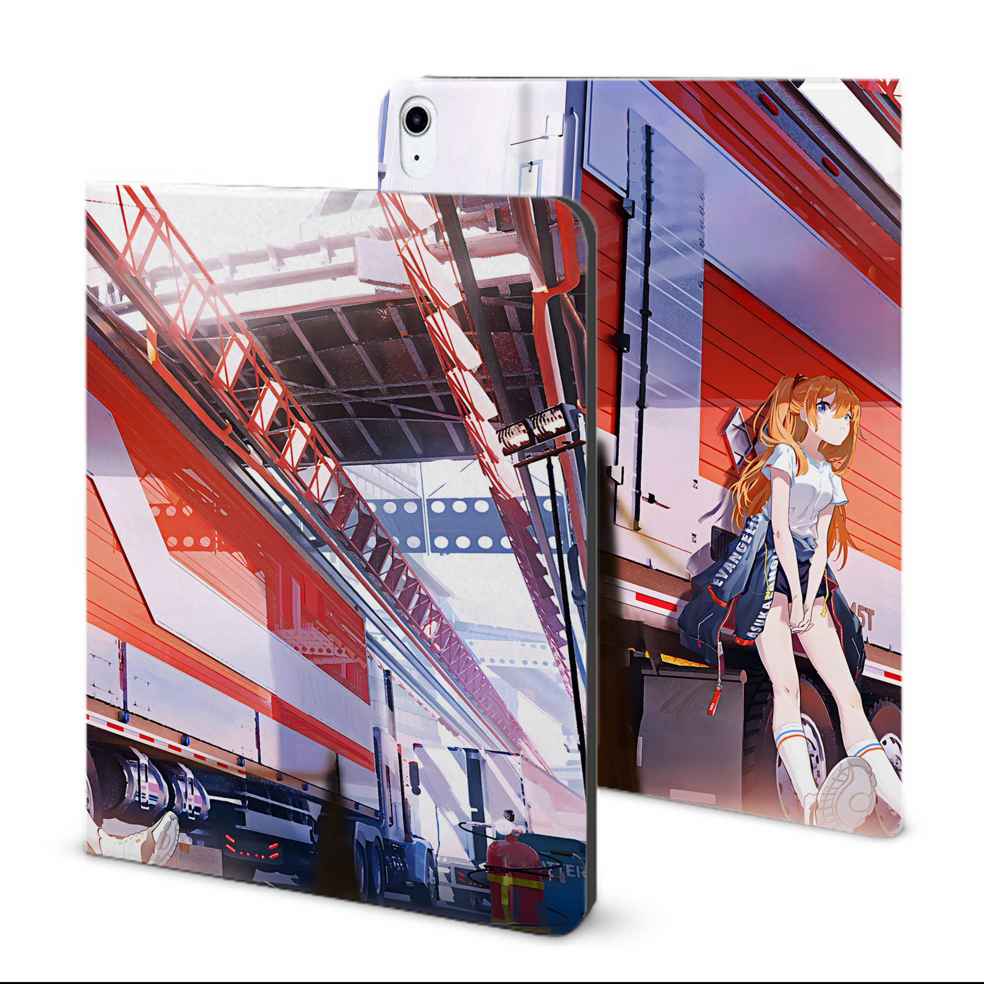 （画像用） EVA 新世紀エヴァンゲリオン IPad ケース ブック型 PUレザー TPU 耐衝撃 軽量 薄型 ペン収納なし 全面保護 IPad 各モデル対応